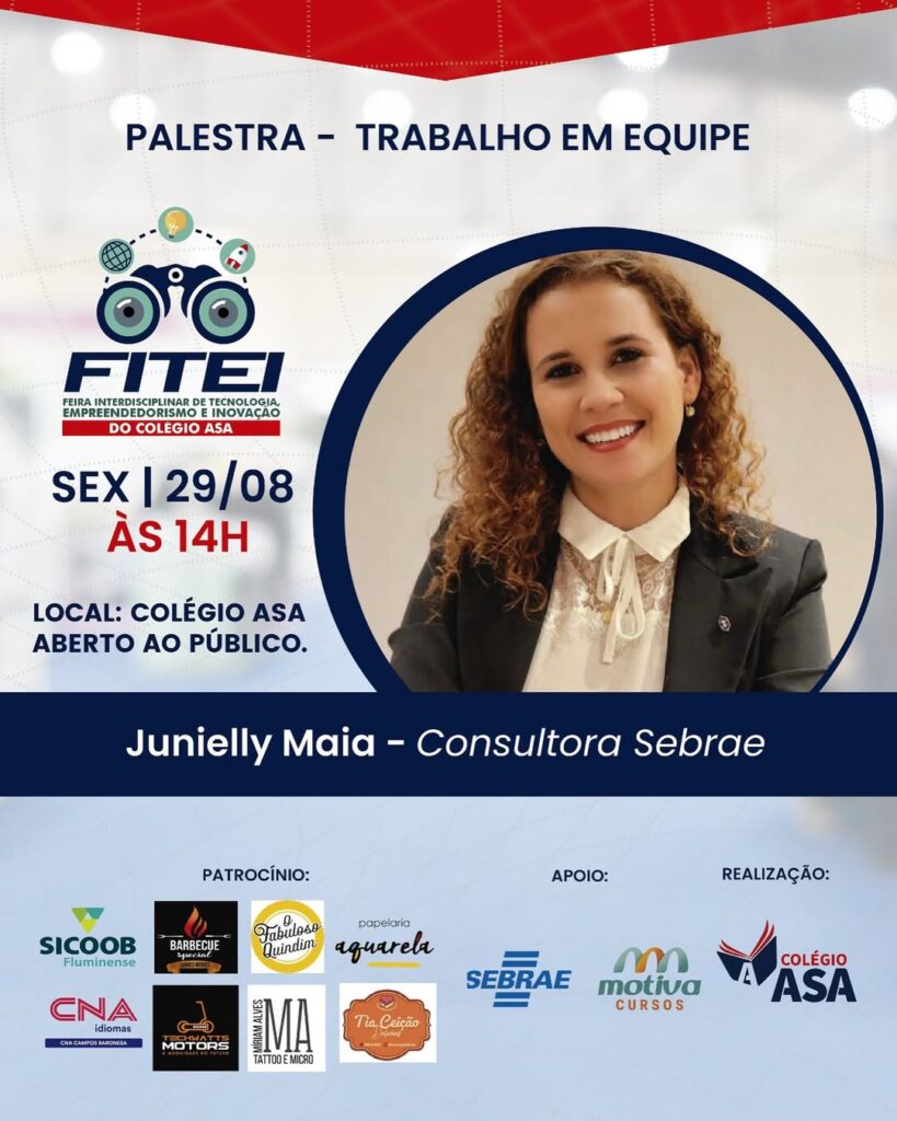 Palestra Trabalho em equipe- Junielly Maia na Fitei-2025